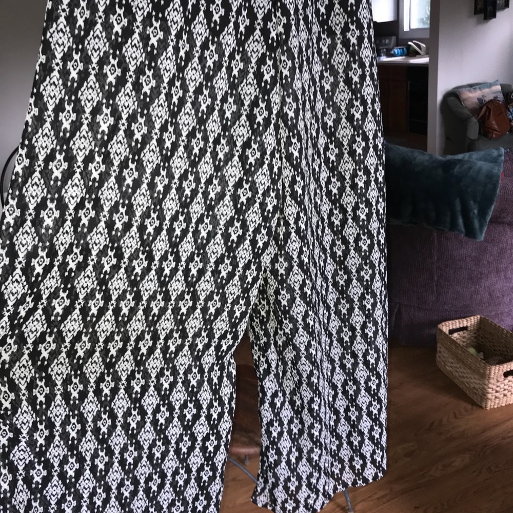 Polyester printed gaucho pants